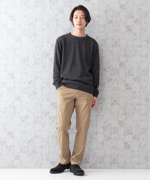 JEANS MATE(ジーンズメイト)の「ケーブルニットアンサンブル アンサンブルアイテム ロンTセットアップ(ニット/セーター・メンズ・チャコールグレー/ワイン/ブルー系その他/ホワイト・MEDIUM/LARGE/X-LARGE)」の21枚目の写真