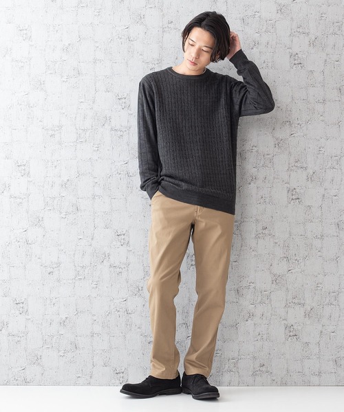 JEANS MATE(ジーンズメイト)の「ケーブルニットアンサンブル アンサンブルアイテム ロンTセットアップ(ニット/セーター・メンズ・チャコールグレー/ワイン/ブルー系その他/ホワイト・MEDIUM/LARGE/X-LARGE)」の22枚目の写真