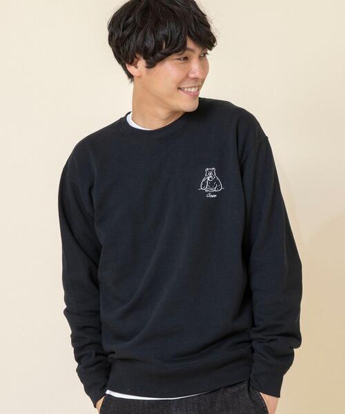 coen（コーエン）の「【Ryo Kaneyasu】【女性にもオススメ】コーエンベアプリントウラケクルーネックスウェット(トレーナー)(ブラウン、ライラック⇒WEB限定カラー)#（スウェット・メンズ・ブラウン/ナチュラル/ケリー/ライラック/ブラック・LARGE/SMALL/MEDIUM/X-LARGE）」の16枚目の写真