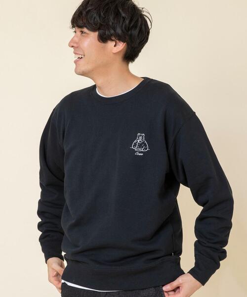 coen（コーエン）の「【Ryo Kaneyasu】【女性にもオススメ】コーエンベアプリントウラケクルーネックスウェット(トレーナー)(ブラウン、ライラック⇒WEB限定カラー)#（スウェット・メンズ・ブラウン/ナチュラル/ケリー/ライラック/ブラック・LARGE/SMALL/MEDIUM/X-LARGE）」の15枚目の写真