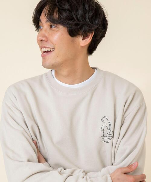 coen（コーエン）の「【Ryo Kaneyasu】【女性にもオススメ】コーエンベアプリントウラケクルーネックスウェット(トレーナー)(ブラウン、ライラック⇒WEB限定カラー)#（スウェット・メンズ・ブラウン/ナチュラル/ケリー/ライラック/ブラック・LARGE/SMALL/MEDIUM/X-LARGE）」の12枚目の写真