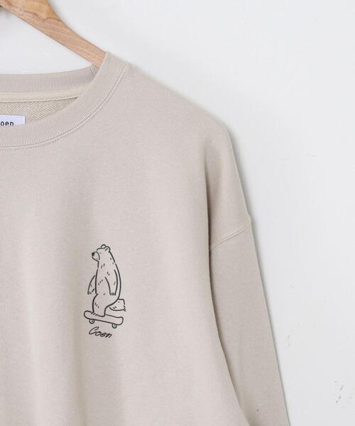 coen（コーエン）の「【Ryo Kaneyasu】【女性にもオススメ】コーエンベアプリントウラケクルーネックスウェット(トレーナー)(ブラウン、ライラック⇒WEB限定カラー)#（スウェット・メンズ・ブラウン/ナチュラル/ケリー/ライラック/ブラック・LARGE/SMALL/MEDIUM/X-LARGE）」の22枚目の写真