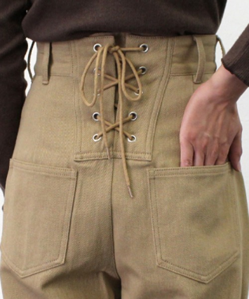 STYLEBLOCK（スタイルブロック）の「バックレースアップパンツ（その他パンツ・レディース・ブラック/ベージュ/ブラウン/オフホワイト・M）」の7枚目の写真