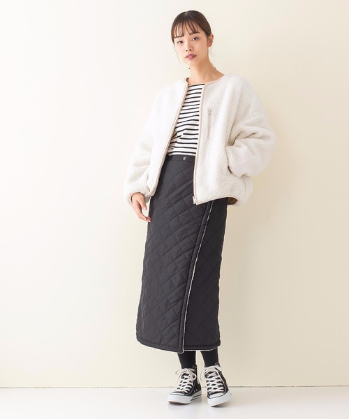 OUTDOOR PRODUCTS(アウトドアプロダクツ)の「【OUTDOOR PRODUCTS】中綿リバーシブルブルゾン ボア素材 モコモコ オーバーサイズ/ビッグシルエット リバーシブル(ブルゾン・レディース・カーキ/アイボリー/ライトベージュ・MEDIUM/LARGE)」の6枚目の写真