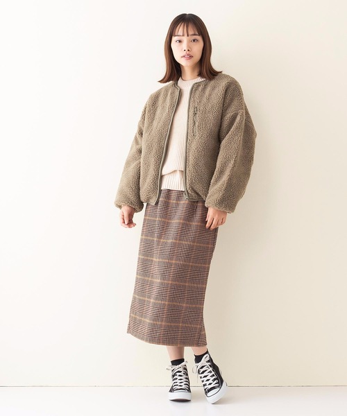 OUTDOOR PRODUCTS(アウトドアプロダクツ)の「【OUTDOOR PRODUCTS】中綿リバーシブルブルゾン ボア素材 モコモコ オーバーサイズ/ビッグシルエット リバーシブル(ブルゾン・レディース・カーキ/アイボリー/ライトベージュ・MEDIUM/LARGE)」の17枚目の写真