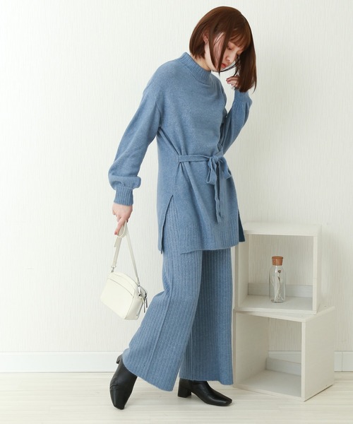 libelle more(リベル モア)の「ニット プルオーバー+パンツ セットアップ(ニット/セーター・レディース・ブラック/ベージュ/ブルー/グレイッシュベージュ・M/L)」の6枚目の写真