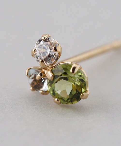 ANEMONE（アネモネ）の「天然石とジルコニアのピアス[K10]（ピアス（両耳用）・レディース・ライトグリーン・FREE）」の3枚目の写真