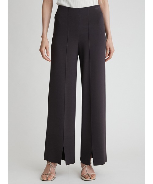 Mila Owen（ミラオーウェン）の「接触冷感センターコバスリットニットパンツ（その他パンツ・レディース・ダークブラウン/ブラック/アイボリー・0/1）」の9枚目の写真