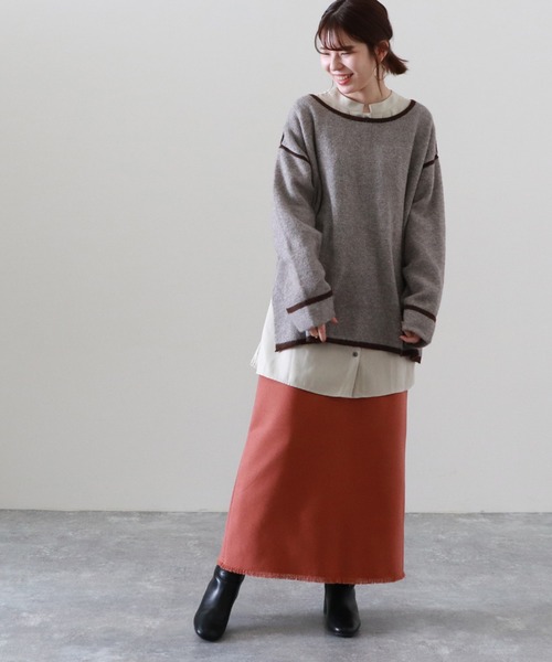 Cheek（チーク）の「配色起毛ニット（ニット/セーター・レディース・ベージュ/モカ/ミント・MEDIUM）」の4枚目の写真