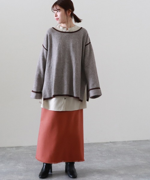 Cheek（チーク）の「配色起毛ニット（ニット/セーター・レディース・ベージュ/モカ/ミント・MEDIUM）」の6枚目の写真