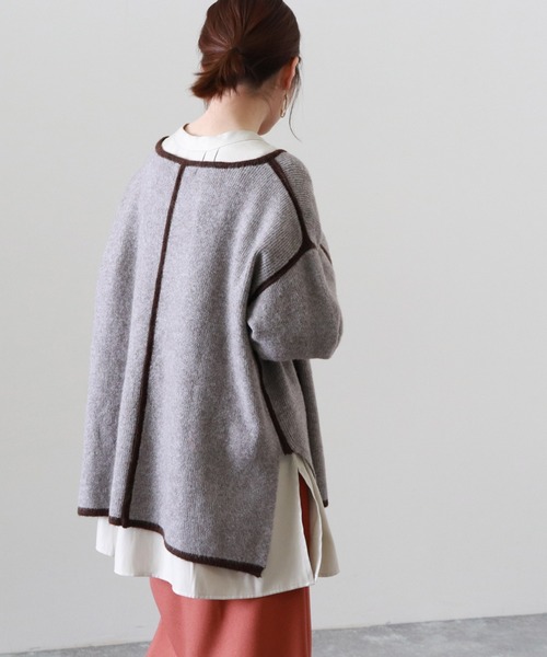 Cheek（チーク）の「配色起毛ニット（ニット/セーター・レディース・ベージュ/モカ/ミント・MEDIUM）」の9枚目の写真