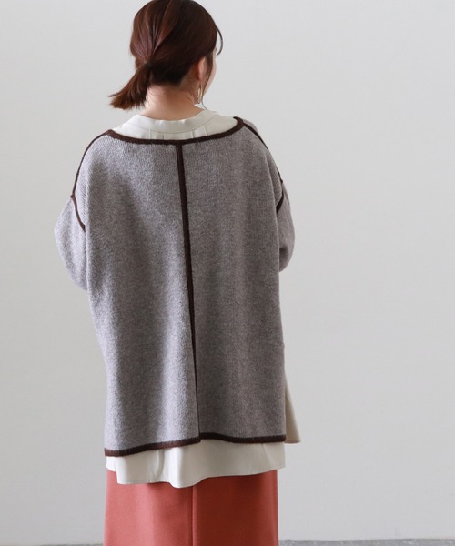 Cheek（チーク）の「配色起毛ニット（ニット/セーター・レディース・ベージュ/モカ/ミント・MEDIUM）」の10枚目の写真