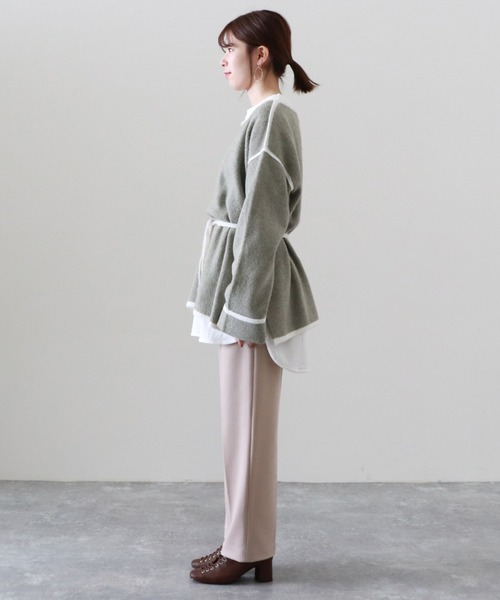 Cheek（チーク）の「配色起毛ニット（ニット/セーター・レディース・ベージュ/モカ/ミント・MEDIUM）」の12枚目の写真