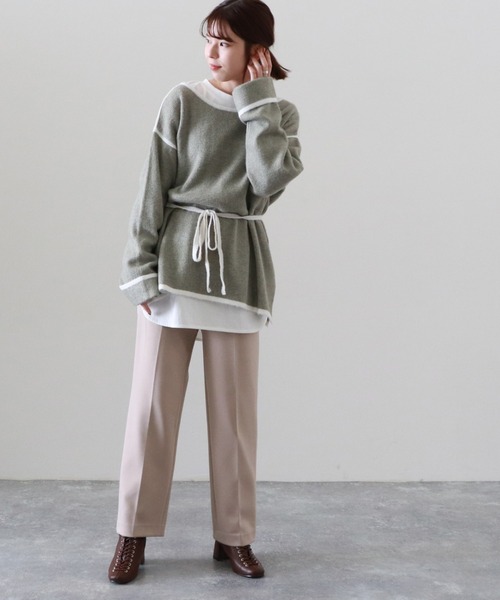 Cheek（チーク）の「配色起毛ニット（ニット/セーター・レディース・ベージュ/モカ/ミント・MEDIUM）」の14枚目の写真