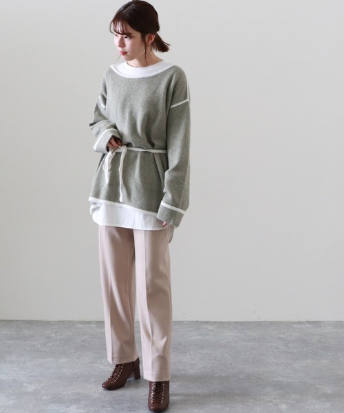 Cheek（チーク）の「配色起毛ニット（ニット/セーター・レディース・ベージュ/モカ/ミント・MEDIUM）」の16枚目の写真