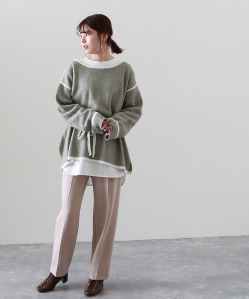 Cheek（チーク）の「配色起毛ニット（ニット/セーター・レディース・ベージュ/モカ/ミント・MEDIUM）」の18枚目の写真