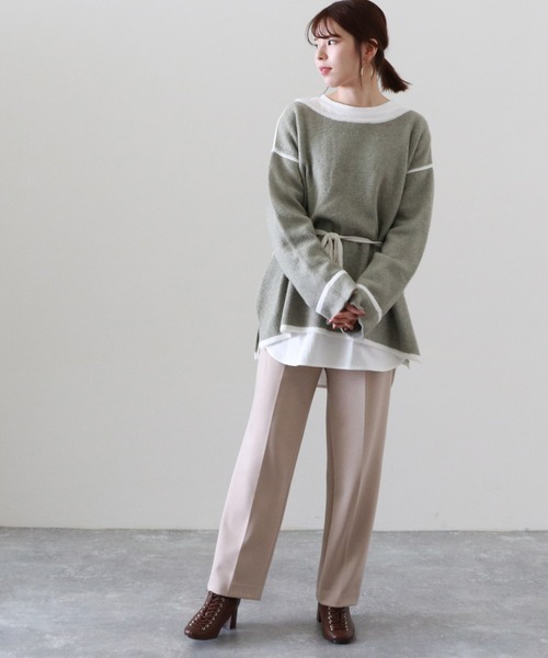 Cheek（チーク）の「配色起毛ニット（ニット/セーター・レディース・ベージュ/モカ/ミント・MEDIUM）」の19枚目の写真