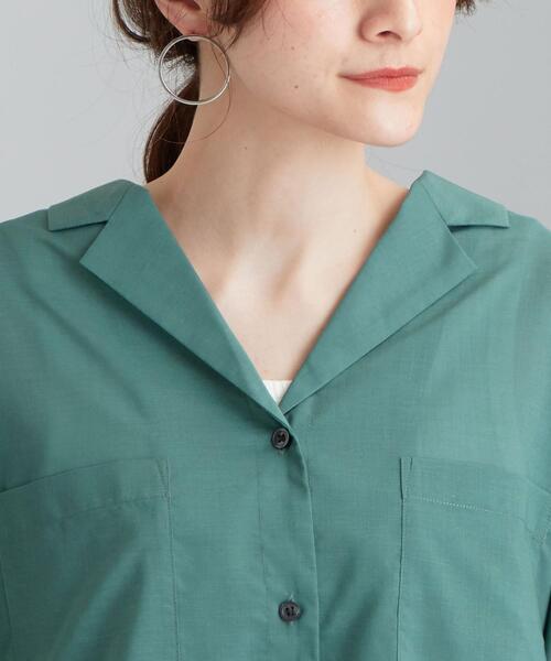 green label relaxing(グリーンレーベルリラクシング)の「SC オープンカラー ショートスリーブ シャツ(シャツ/ブラウス・レディース・レッド/ケリー・FREE)」の6枚目の写真