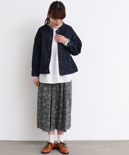 mat quotidien（マトコテディアン）の「デニムスタンドブルゾン②（ブルゾン・レディース・ネイビー/アイボリー・FREE）」の13枚目の写真
