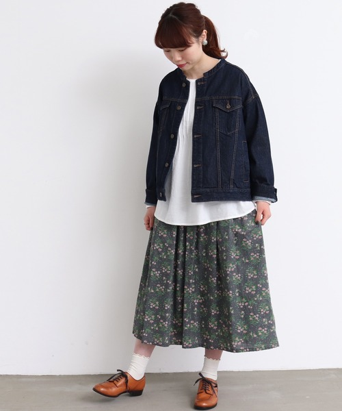 mat quotidien（マトコテディアン）の「デニムスタンドブルゾン②（ブルゾン・レディース・ネイビー/アイボリー・FREE）」の15枚目の写真