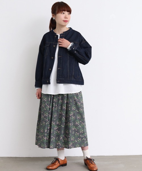 mat quotidien（マトコテディアン）の「デニムスタンドブルゾン②（ブルゾン・レディース・ネイビー/アイボリー・FREE）」の16枚目の写真