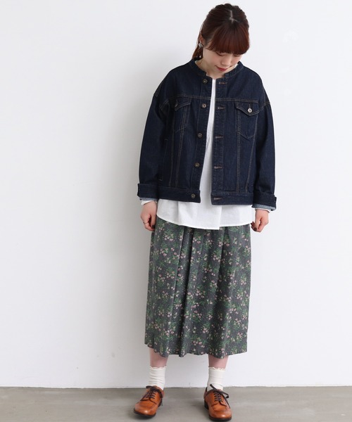 mat quotidien（マトコテディアン）の「デニムスタンドブルゾン②（ブルゾン・レディース・ネイビー/アイボリー・FREE）」の22枚目の写真