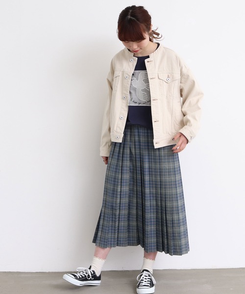mat quotidien（マトコテディアン）の「デニムスタンドブルゾン②（ブルゾン・レディース・ネイビー/アイボリー・FREE）」の4枚目の写真
