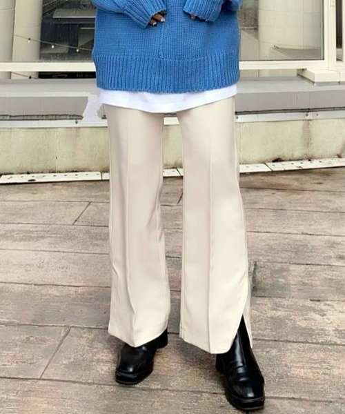 WEGO（ウィゴー）の「WEGO/セミフレアパンツ（スラックス・レディース・ブラック/ピンク/グリーン/アイボリー/グレー系その他/ベージュ系その他/ベージュ系その他3・SMALL/MEDIUM）」の2枚目の写真