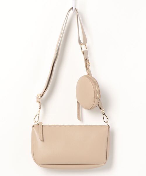 Green　Parks（グリーンパークス）の「・コインケース付きショルダーバッグ＊（ショルダーバッグ・レディース・アイボリー/ブラック/グレイッシュベージュ/イエロー・FREE）」の3枚目の写真