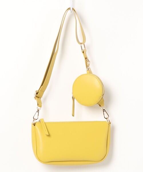 Green　Parks（グリーンパークス）の「・コインケース付きショルダーバッグ＊（ショルダーバッグ・レディース・アイボリー/ブラック/グレイッシュベージュ/イエロー・FREE）」の4枚目の写真