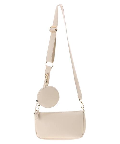 Green　Parks（グリーンパークス）の「・コインケース付きショルダーバッグ＊（ショルダーバッグ・レディース・アイボリー/ブラック/グレイッシュベージュ/イエロー・FREE）」の5枚目の写真