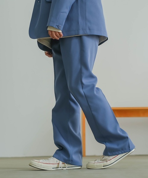 SIDEWAY STANCE(サイドウェイスタンス)の「【SIDEWAY STANCE】スタプレ セミフレア スラックス パンツ セットアップ対応(スラックス・メンズ・ブルーグレー/ブラウン/グレイッシュベージュ/ブラック・MEDIUM/LARGE/X-LARGE)」の3枚目の写真