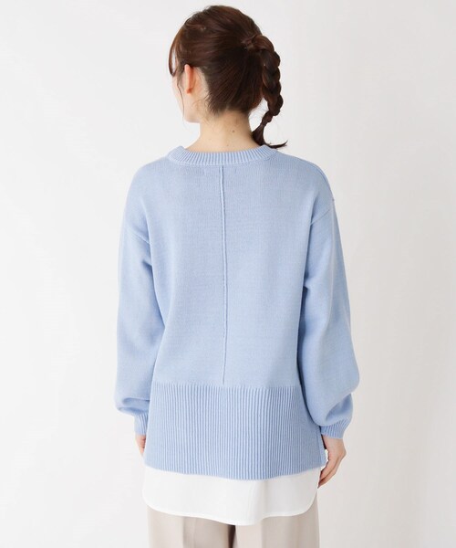 pink adobe（ピンクアドベ）の「◆【M-L】レイヤード見えニット（ニット/セーター・レディース・レモンイエロー/オフホワイト/ライトグレー/ライトブルー・40/38）」の12枚目の写真