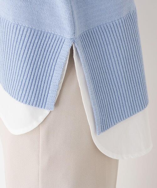 pink adobe（ピンクアドベ）の「◆【M-L】レイヤード見えニット（ニット/セーター・レディース・レモンイエロー/オフホワイト/ライトグレー/ライトブルー・40/38）」の6枚目の写真