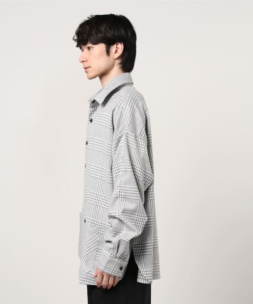 LUSOR（ルーソル）の「LUSOR（ルーソル）ポケットチェックシャツ（シャツ/ブラウス・メンズ・ブラック/グレー・FREE）」の4枚目の写真