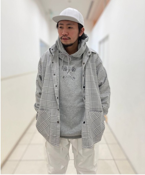 LUSOR（ルーソル）の「LUSOR（ルーソル）ポケットチェックシャツ（シャツ/ブラウス・メンズ・ブラック/グレー・FREE）」の2枚目の写真