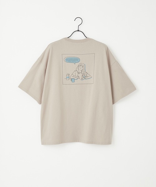 Craft Nicholson（クラフトニコルソン）の「ビッグシルエット線画イラストデザインアソート半袖カットソー（Tシャツ/カットソー・メンズ・ホワイト系その他/ブラック系その他/ベージュ系その他/グリーン系その他/ブルー系その他/ホワイト系その他2/ブラック系その他2/ベージュ系その他2・M/L）」の5枚目の写真