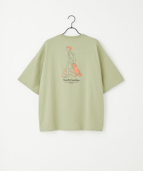 Craft Nicholson（クラフトニコルソン）の「ビッグシルエット線画イラストデザインアソート半袖カットソー（Tシャツ/カットソー・メンズ・ホワイト系その他/ブラック系その他/ベージュ系その他/グリーン系その他/ブルー系その他/ホワイト系その他2/ブラック系その他2/ベージュ系その他2・M/L）」の7枚目の写真