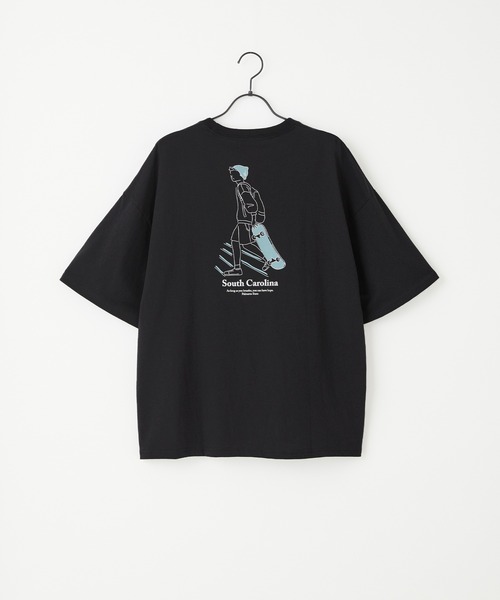 Craft Nicholson（クラフトニコルソン）の「ビッグシルエット線画イラストデザインアソート半袖カットソー（Tシャツ/カットソー・メンズ・ホワイト系その他/ブラック系その他/ベージュ系その他/グリーン系その他/ブルー系その他/ホワイト系その他2/ブラック系その他2/ベージュ系その他2・M/L）」の4枚目の写真