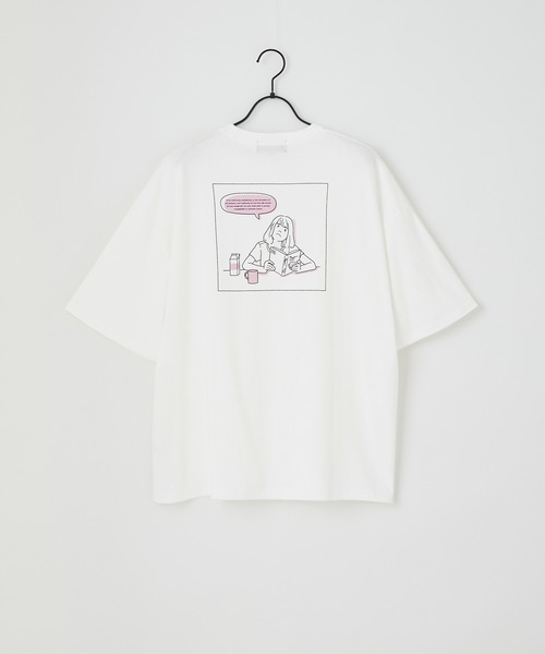 Craft Nicholson（クラフトニコルソン）の「ビッグシルエット線画イラストデザインアソート半袖カットソー（Tシャツ/カットソー・メンズ・ホワイト系その他/ブラック系その他/ベージュ系その他/グリーン系その他/ブルー系その他/ホワイト系その他2/ブラック系その他2/ベージュ系その他2・M/L）」の9枚目の写真