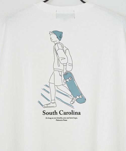 Craft Nicholson（クラフトニコルソン）の「ビッグシルエット線画イラストデザインアソート半袖カットソー（Tシャツ/カットソー・メンズ・ホワイト系その他/ブラック系その他/ベージュ系その他/グリーン系その他/ブルー系その他/ホワイト系その他2/ブラック系その他2/ベージュ系その他2・M/L）」の10枚目の写真