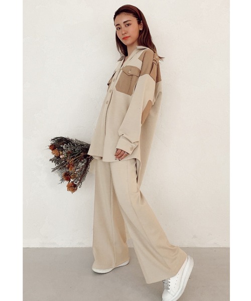 ALEXIA STAM（アリシアスタン）の「Contrast Center Crease Pants/コントラストセンタークリースパンツ（その他パンツ・レディース・チャコールグレー/ベージュ・S/M）」の18枚目の写真