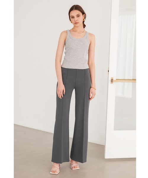 ALEXIA STAM（アリシアスタン）の「Contrast Center Crease Pants/コントラストセンタークリースパンツ（その他パンツ・レディース・チャコールグレー/ベージュ・S/M）」の3枚目の写真