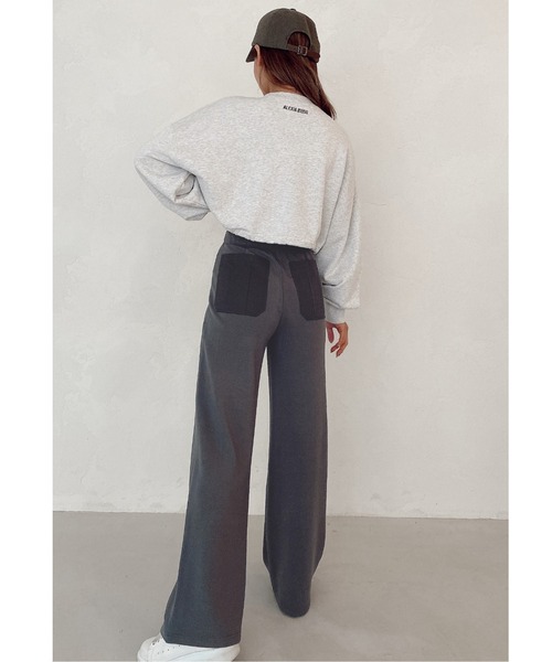 ALEXIA STAM（アリシアスタン）の「Contrast Center Crease Pants/コントラストセンタークリースパンツ（その他パンツ・レディース・チャコールグレー/ベージュ・S/M）」の6枚目の写真