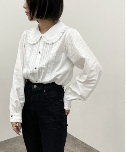 apres jour mignon(アプレジュールミニョン)の「コットンレースフリルブラウス【ZOZOTOWN限定アイテム】(シャツ/ブラウス・レディース・ブラック/オフホワイト/モカ・X-LARGE/フリー)」の6枚目の写真