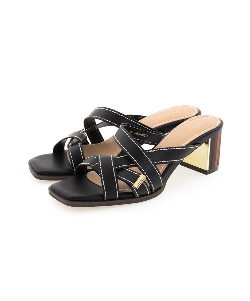 RANDA（ランダ）の「ステッチトリムミュールサンダル（サンダル・レディース・ブラック/ダークブラウン/アイボリー/マスタード・S/M/L/LL）」の6枚目の写真