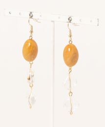 【couleuR】mustard×clear ロングピアス