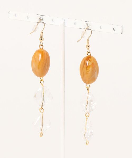 tone(トーン)の「【couleuR】mustard×clear ロングピアス(ピアス(両耳用)・レディース・その他・FREE)」の2枚目の写真