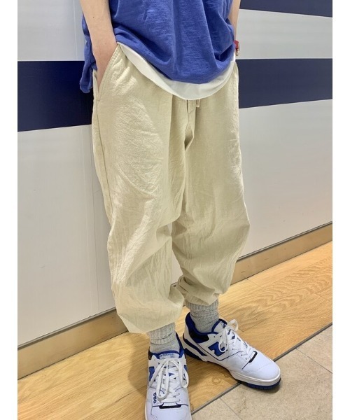 GAP（ギャップ）の「リネンブレンド ペーパーバッグパンツ（その他パンツ・メンズ・ブルー系その他/ネイビー/ベージュ系その他/ベージュ・XXS/XS/XL/L/M/S）」の15枚目の写真