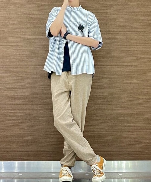 GAP（ギャップ）の「リネンブレンド ペーパーバッグパンツ（その他パンツ・メンズ・ブルー系その他/ネイビー/ベージュ系その他/ベージュ・XXS/XS/XL/L/M/S）」の10枚目の写真